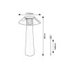 Černá zahradní nabíjecí lampa Assen 5W 28,5cm