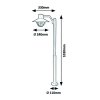 Hnědá zahradní lampa Almada pro žárovku E27 103cm