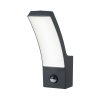 Antracitové fasádní LED svítidlo s pohybovým čidlem Palanga 12W IP44