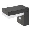 Černé fasádní solární LED svítidlo s pohybovým čidlem Zrebar 6W IP44