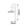 Černá zahradní lampa Konstanz pro žárovku E27 120cm