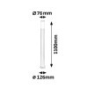 Chromový zahradní sloupek Inox Torch pro žárovku E27 110cm