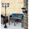 Černá zahradní lampa Marseille pro žárovku 3x E27 181cm