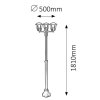 Černá zahradní lampa Marseille pro žárovku 3x E27 181cm