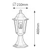 Černá zahradní lampa Velence pro žárovku E27 40cm