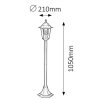 Černá zahradní lampa Velence pro žárovku E27 105cm