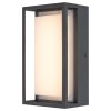 Antracitové fasádní LED svítidlo Mendoza obdélníkové 6,5W IP65