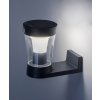 Antracitové fasádní solární LED svítidlo s pohybovým čidlem Angers 3W IP54