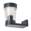 Antracitové fasádní solární LED svítidlo s pohybovým čidlem Angers 3W IP54