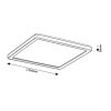 SMART TUYA Černé LED stropní svítidlo Inverness hranaté 250x250mm 15W CCT s DO