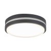 Antracitové stropní/nástěnné LED svítidlo Hamburg kulaté 200mm 10W IP44