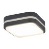 Antracitové stropní/nástěnné LED svítidlo Hamburg hranaté 200x200mm 10W IP44