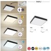 Černé stropní LED svítidlo Tartu hranaté 175x175mm 18W IP44 CCT