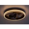 Černé stropní LED svítidlo s ventilátorem Faustine 470mm 30W CCT s DO