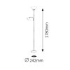 Hnědá stojací lampa Action s bílými stínidly pro žárovky E27+E14