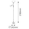 Stříbrná stojací lampa Action s bílými stínidly pro žárovky E27+E14