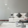 Chromová stojací lampa Action s bílými stínidly pro žárovky E27+E14