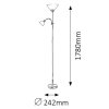 Bronzová stojací lampa Action s bílými stínidly pro žárovky E27+E14
