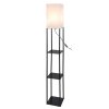 Černá stojací lampa Bronn s bílým stínidlem pro žárovku E27