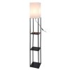 Černá stojací lampa Bronn s bílým stínidlem pro žárovku E27