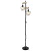Černá stojací lampa Fabian pro žárovku 2x E27