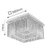 Chromové křišťálové LED svítidlo Danielle hranaté 360x360mm 21W