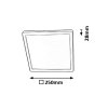 Stříbrné stropní LED svítidlo Lambert hranaté 250x250mm 15W IP44