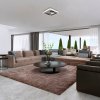 Stříbrno-hnědé stropní LED svítidlo Portia hranaté 490x490mm 50W