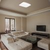 Bílé stropní LED svítidlo Oscar2 Star s dekorem dřeva hranaté 330x330mm 18W