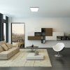 SMART WIFI Stříbrné stropní LED svítidlo Rasmus hranaté 420mm 22W RGB s DO