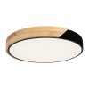 Černé stropní LED svítidlo Maple s dekorem dřeva 415mm 24W