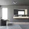 Černé stropní LED svítidlo Evan 425x425mm 18W IP44