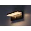 Černé fasádní LED svítidlo s pohybovým čidlem Zaragoza 9W IP54 CCT