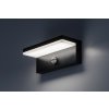 Černé fasádní LED svítidlo s pohybovým čidlem Zaragoza 9W IP54 CCT