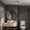 Černé stropní LED svítidlo Samira kulaté 250mm 18W IP44