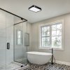 Černé stropní LED svítidlo Samira hranaté 250x250mm 18W IP44