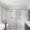 Bílé stropní LED svítidlo Samira hranaté 420x420mm 48W IP44