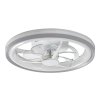 SMART WIFI Stříbrné stropní LED svítidlo s ventilátorem Fanricius 480mm 40W CCT s DO
