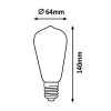 LED žárovka Filament jantar ST65 4W E27