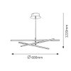 Chromové závěsné LED svítidlo Meredith 600mm 18W