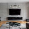 Černé závěsné LED svítidlo Isaure 800mm 45W CCT