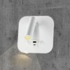 Bílé nástěnné LED svítidlo s USB/PD nabíjením 8W