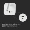 Bílé nástěnné LED svítidlo s USB/PD nabíjením 8W