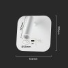 Bílé nástěnné LED svítidlo s USB/PD nabíjením 8W
