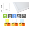 Bílý závěsný LED panel 600 x 600mm 40W Economy