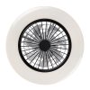 Černé stropní LED svítidlo s ventilátorem Dalfon2 485mm 48W CCT s DO