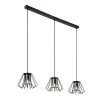 Černý závěsný lustr Emerencia pro žárovku 3x E27