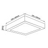Bílý přisazený LED panel hranatý 220 x 220mm 18W