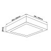 Bílý přisazený LED panel hranatý 300 x 300mm 24W