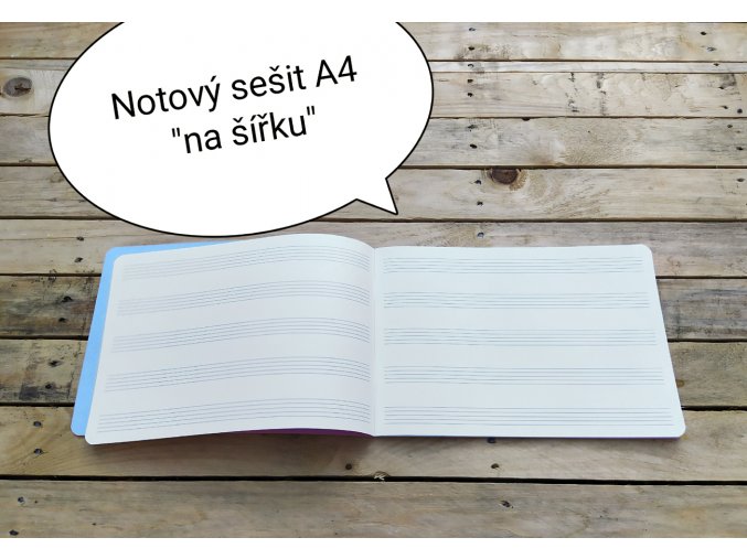 A4 sešit notový na šířku